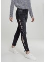 UC Ladies Dámské džínové kalhoty Lace Up Skinny Pants - černé