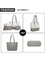 Miss Lulu Kabelkový set 3 pcs Luxury Grey / White