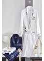 Soft Cotton Luxusní pánský župan MARINE MAN v dárkovém balení, Bílá, 450 gr / m², Česaná prémiová bavlna 100%, Dlouhý