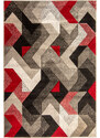 Flair Rugs koberce Kusový koberec Hand Carved Aurora Grey/Red - 120x170 cm