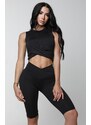 NDN Sport NDN - Prokládaný crop top dámský JARA X036 (černá)