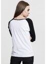 UC Ladies Dámské 3/4 kontrastní raglánové tričko wht/blk