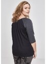 UC Ladies Dámské 3/4 kontrastní raglánové tričko černé/uhlové