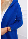 MladaModa Kardigánový svetr s kapucí a netopýřími rukávy model 2020-14 barva královská modrá