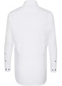 Pánská nežehlivá košile Shaped fit s dlouhým rukávem bílá s kontrastem Seidensticker