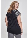 UC Ladies Dámské kontrastní raglánové tričko černé/tmavé camo