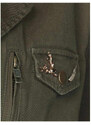 Značková dámská bunda s nášivkami a špendlíky military, Blue Monkey (vel.L skladem)
