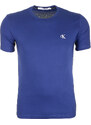 Pánské modré tričko s malým vyšitým logem Calvin Klein