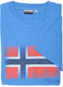 Pánské světle modré tričko Napapijri s velkou vlajkou