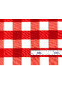 Mirtex Plátno HABINA 125 (92384-34 Velké kostky červené)-142cm zbytková metráž