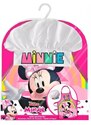 EUROSWAN Dětská / dívčí zástěra s kuchařskou čepicí Minnie Mouse - Disney - motiv s duhou - pro děti 3 - 8 let
