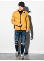 Ombre Clothing Pánská mikina na zip se stojáčkem - žlutá V6 OM-SSZP-22FW-005