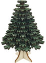 AMADEA Dřevěný 3D stromek zelený 10 cm