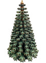 AMADEA Dřevěná dekorace 3D strom zelený 11 cm