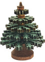 AMADEA Dřevěná dekorace 3D strom zelený 5 cm