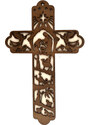 AMADEA Dřevěný kříž s motivem betléma 25 cm