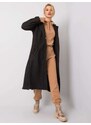 RUE PARIS ČERNÝ DLOUHÝ DÁMSKÝ KABÁT TEDDY COAT BLACK Černá