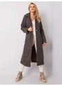 RUE PARIS TMAVĚ ŠEDÝ DÁMSKÝ DLOUHÝ KABÁT TEDDY COAT -GREY Šedá