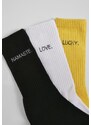 Urban Classics Accessoires Znění Ponožky 3-Pack černá/bílá/žlutá