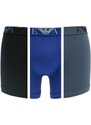 Boxerky Emporio Armani 3 pack - modrá, šedá, černá