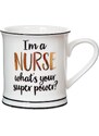 Sass & Belle Porcelánový hrnek s nápisem I am a nurse what is your super power? 400ml