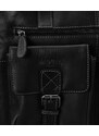 BASIC Badura Černá kožená taška na notebook
