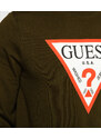 GUESS pánská khaki mikina ORGANIC COTTON SWEATER