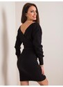 RUE PARIS Dámské černé šaty s páskem -black Černá