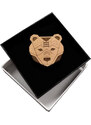 AMADEA Dřevěná brož medvědí hlava, 4,5 cm