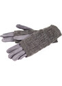 Zimní dámské textilní rukavice Keijo ZRD018 šedá, bordó