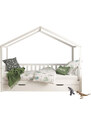Bílá borovicová dětská postel se zásuvkou Vipack Dallas 90 x 200 cm