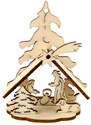 AMADEA Dřevěný skládací betlém, 8 cm