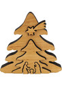 AMADEA Dřevěný betlém odstupňovaný, masivní dřevo, 10x9,5x1,1 cm