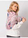 Fashionhunters Šedý a růžový vzorovaný šál