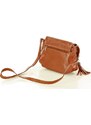 MAZZINI KOŽENÁ CAMEL CROSSBODY KABELKA Hnědá