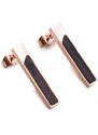 BeWooden Náušnice s dřevěným detailem Rose Earrings Rectangle