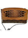 AMADEA Dřevěná kabelka černá - síť 25 cm