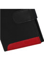 Bellugio Praktická pánská kožená peněženka s barevným logem Margita, černá/červená