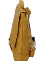 Dámský kožený batůžek kabelka žlutý - ItalY Francesco žlutá