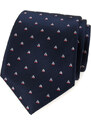 Avantgard Tmavě modrá luxusní pánská kravata se vzorem - Plachetnice