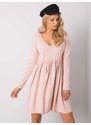 RUE PARIS Pudrové dámské šaty -pink Pudrová