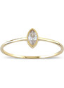 Lillian Vassago Jemný prsten ze žlutého zlata se zirkonem LLV06-GR037Y