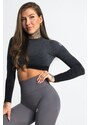 Crop-Top Gym Glamour Grey Ombre