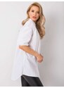 Fashionhunters RUE PARIS White shirt with decorative sleeves