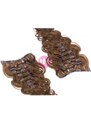 Clipinhair Vlnitý clip in maxi set 53cm pravé lidské vlasy – REMY 200g - STŘEDNĚ HNĚDÁ