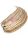 Clipinhair Clip in maxi set 63cm pravé lidské vlasy – REMY 240g – SVĚTLÝ MELÍR