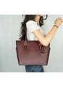 Michael Kors Charlotte Large Saffiano Leather Top Zip Tote Bag Merlot