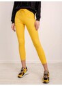 Fashionhunters BSL Žluté pruhované kalhoty
