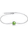 Jewellis ČR Jewellis Ocelový náramek Rivoli s krystalem Swarovski - Peridot