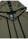 Ombre Clothing Pánská mikina s kapucí na zip - khaki V1 OM-SSZP-0124